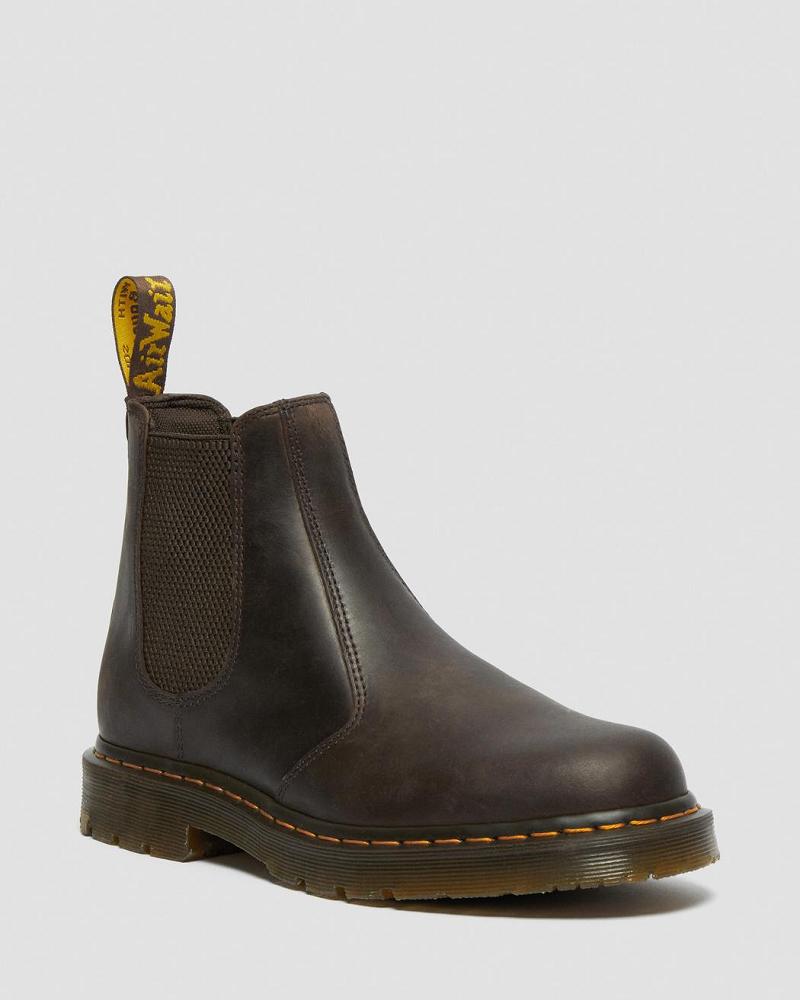 Botines Chelsea Dr Martens 2976 Slip Resistant Cuero Mujer Azules Marrom | MX 654OKI